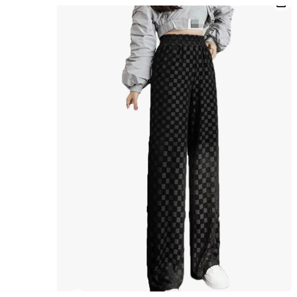 Princess Polly Checkered Drawstring Wide Leg Pants Sz 4 - Picture 1 of 5